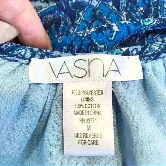 🌈 6/$60, Vasna, Cold Shoulder, Blue Dress, Size Med… - Picture 3 of 4